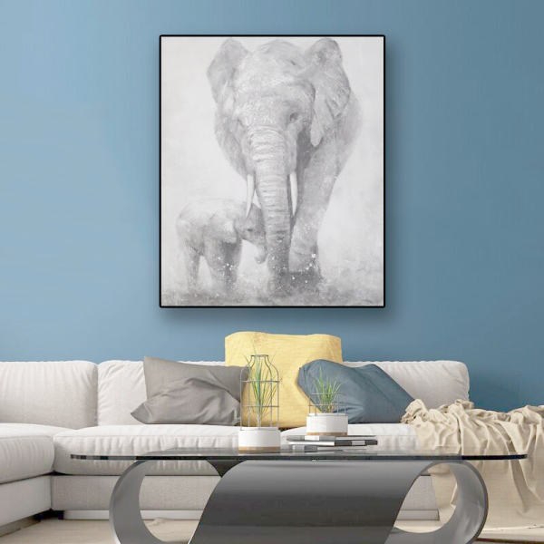 Elephant Abstract Painting 3D Painting Canvas Wall Art Oil Painting Pictures Hand Painted  for Living Room