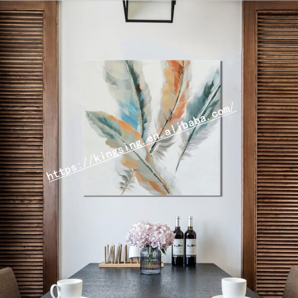 Luxury Handmade Wall Art Oil Painting Abstract Feather Decor Painting African Art