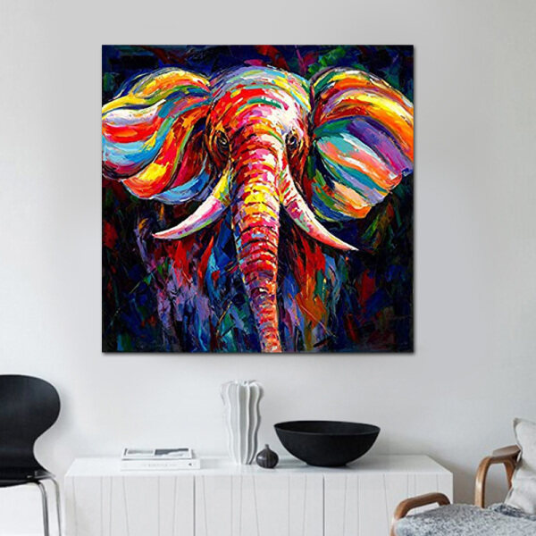 handmade painting african art animal elephant canvas artwork for home walls living room decor quadro wholesale