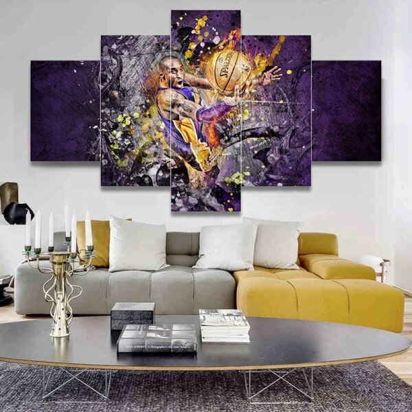 Professional Made Wall Decor Home Decoration Wall Art Abstract Basketball Star Portrait Art Painting