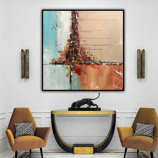 Modern Other Paintings for Wall Canvas Hand Painted Picture Handmade Abstract Wall Art Nordic with Frame Oil Painting