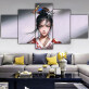 Antique cartoon beauty HD spray painting living room bedroom decorative painting five couplet set painting