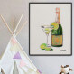HD canvas painting hotel decoration painting wall art wine bottle and glass