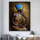 Squatting African women HD inkjet painting core can be customized
