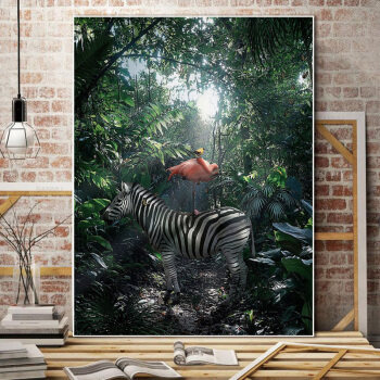 The latest landscape painting spray painting canvas decorative painting of living room porch