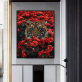 Tiger spray painting in the latest flowers canvas decorative painting of living room porch