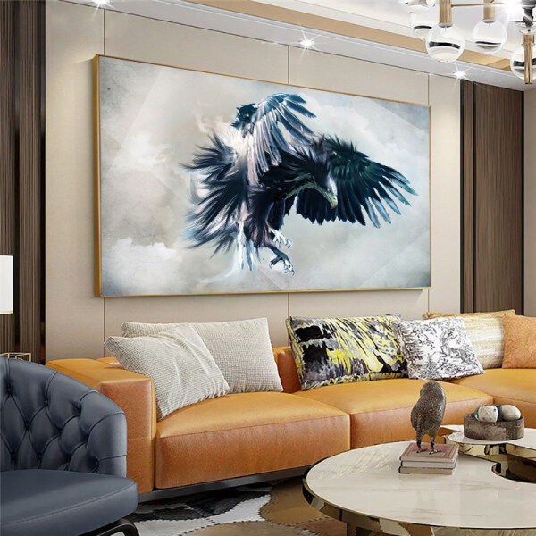 Porch decoration painting New Chinese living room hanging painting model room hotel home wall mural