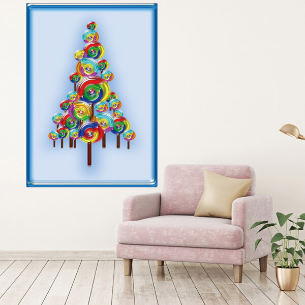 New Christmas tree HD spray painting home decoration painting