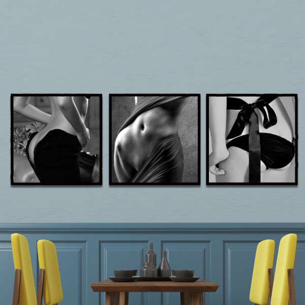 3 Panels Black African Posters and Prints Wall Art Picture african canvas painting