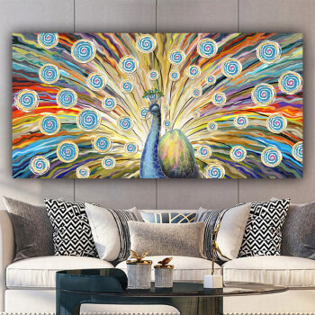 Large Size Framed Abstract Pattern Canvas Oil Painting Wall Decor Artwork