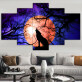 Painted canvas  painting set painting wolf home decoration painting under the moonlight