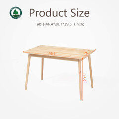 Solid Wood Kitchen Table Rectangular Dining Table Study Table Computer Table for Home Office Furniture Natural Pine Wood