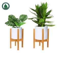 Cross Shaped Mid Century Style Wooden Plant Pot Stand Flower Stand for Home Decoration Indoor Use