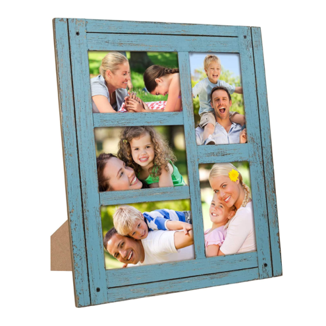 Collage Picture Frames from Rustic Distressed Wood: Holds Five 4x6 Photos