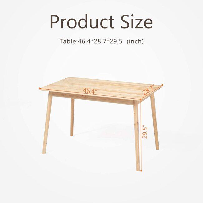Solid Wood Kitchen Table Rectangular Dining Table Study Table Computer Table for Home Office Furniture Natural Pine Wood