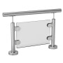 large square stainles steel glass clamp railing outdoor baluster hand railings glass clamp
