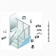 modern round plate stainless wall support glass balustrade mounting glass support stainless steel pipe bracket