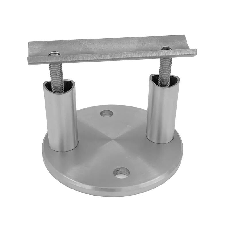 modern round plate stainless wall support glass balustrade mounting glass support stainless steel pipe bracket
