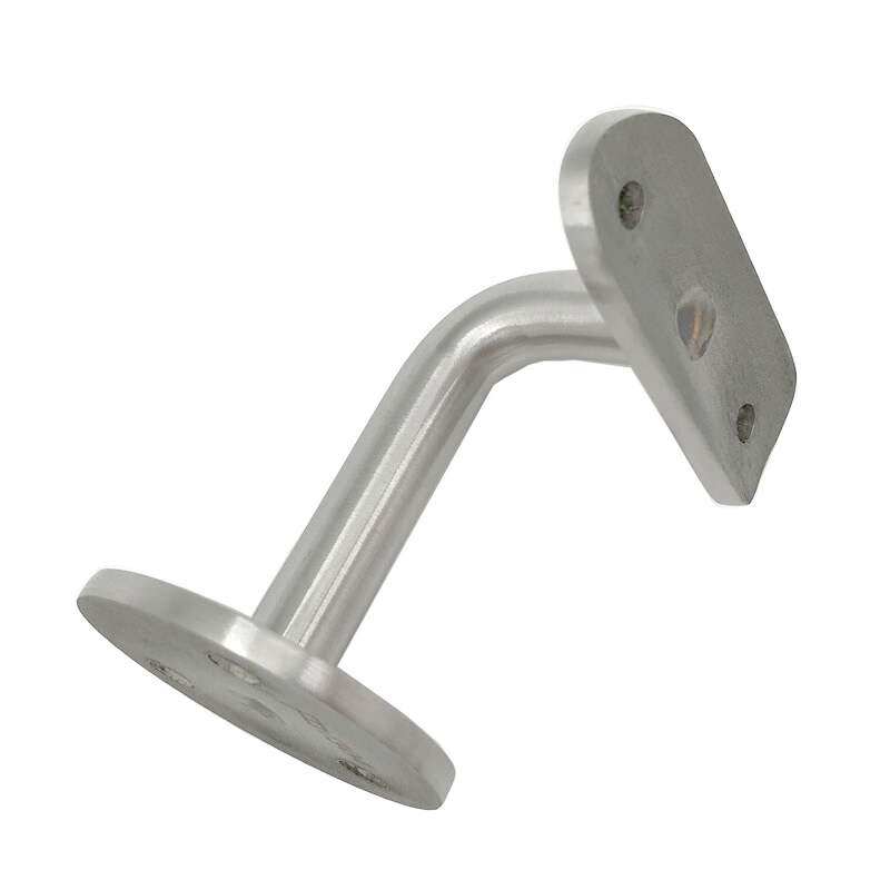 Stainless wall rail bracket with cupped saddle for handrail balustrade