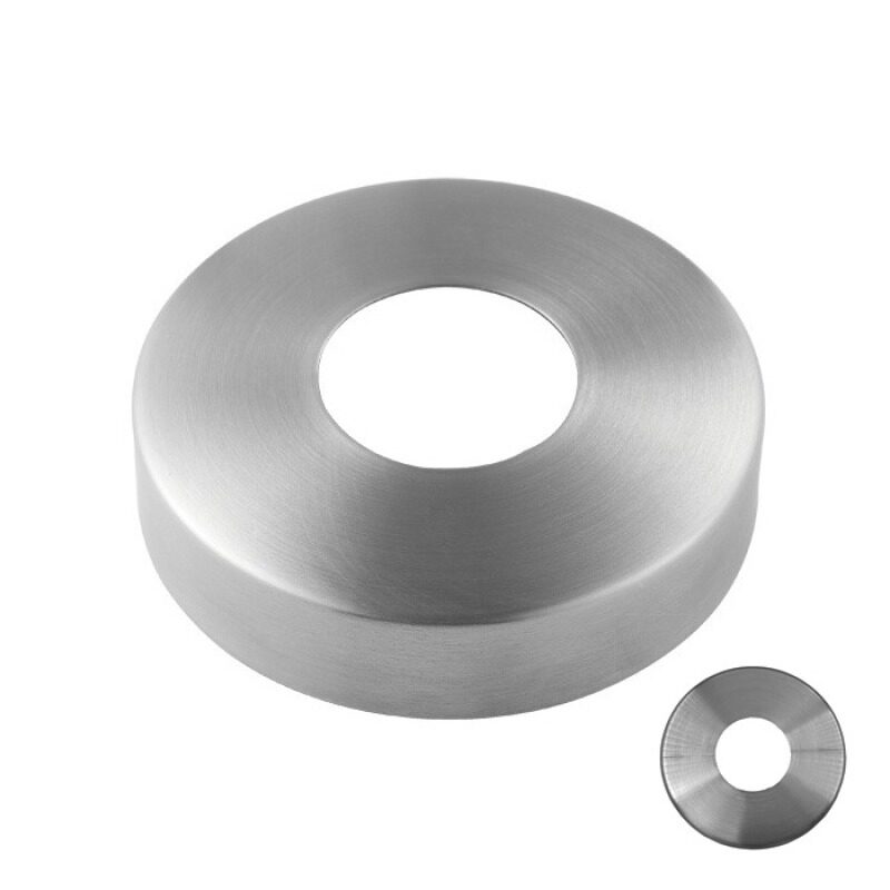 stainless steel glass railing handrail fence post base round plate cover