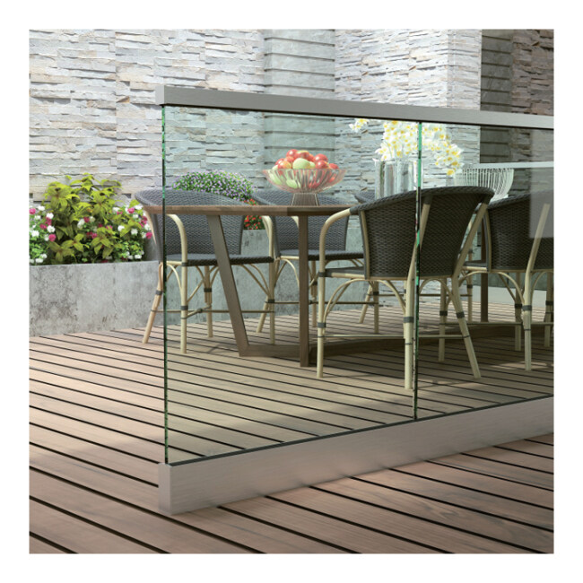 aluminum indoor deck balcony porch stair railing profile tempered glass panel railing aluminum u channel for frameless