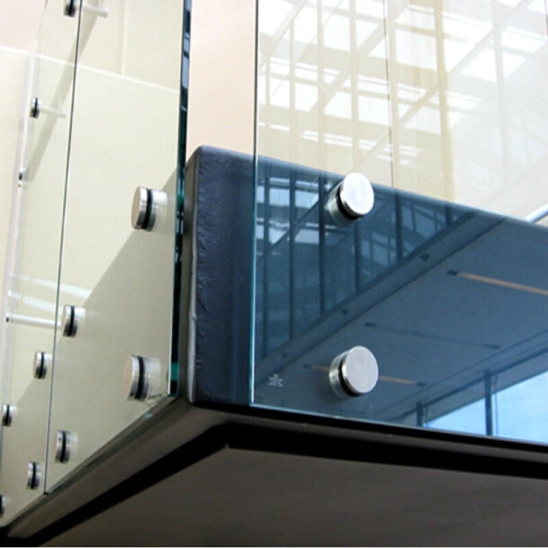 Italian design Frameless glass handrail railing pins stainless steel glass stand off custom