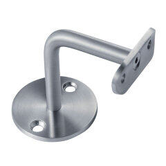 Stainless wall rail bracket with cupped saddle for handrail balustrade
