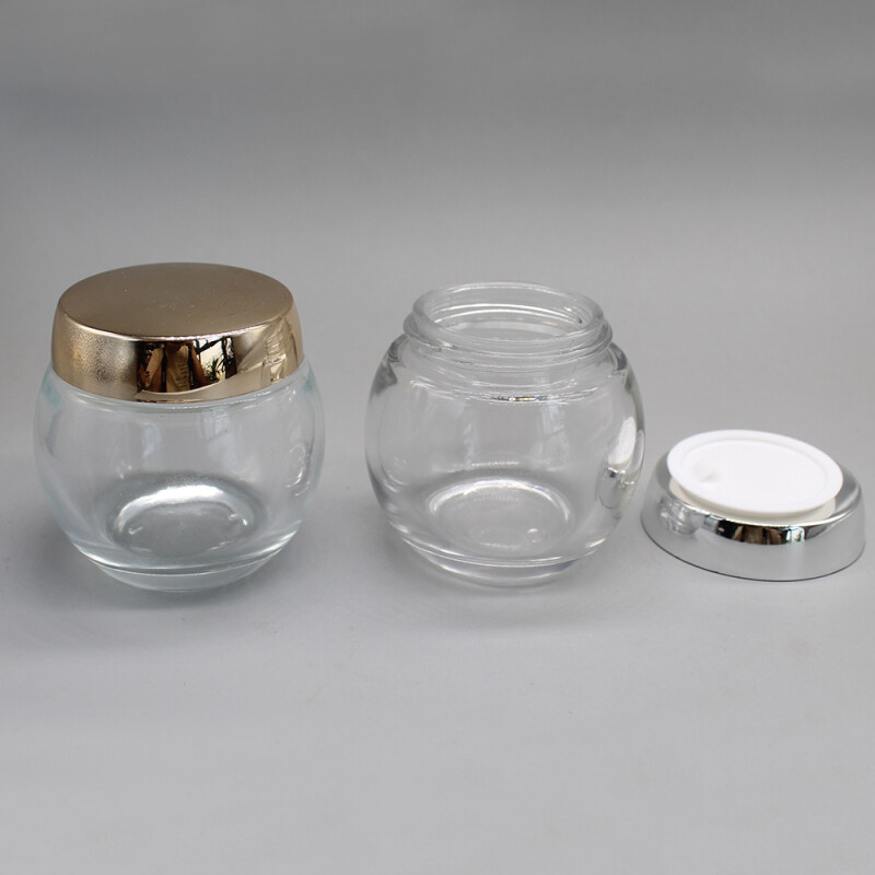 DNJB-513 Wide Mouth Frosted Glass Face Cream Container with Lid