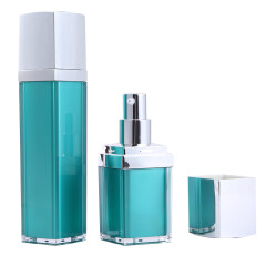 DNAA-503 30ml Square Silver Cosmetic Lotion Pump Bottle for Skin Care