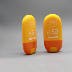 Best Quality Flat Plastic Cosmetic Sunscreen Lotion Bottle 50ml