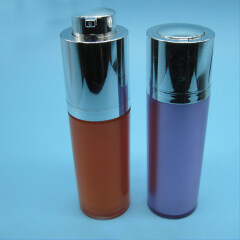 15ml Round Cosmetic Silver Airless Bottle Packaging for Skin Care