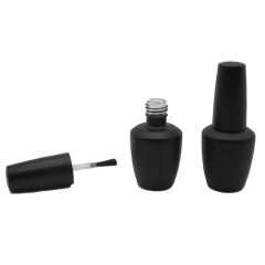 Wholesale Unique 15ml Black Empty UV Gel Nail Polish Bottle with Plastic Cap and Brush