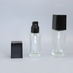 DNLB-510 Glass Square Lotion Pump Bottle with Black Cap