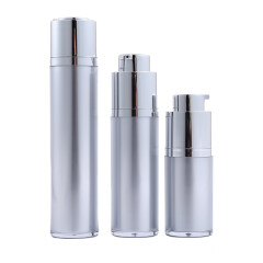 Duannypack luxury silver 50ml round rotary cosmetic Airless Pump Bottle custom