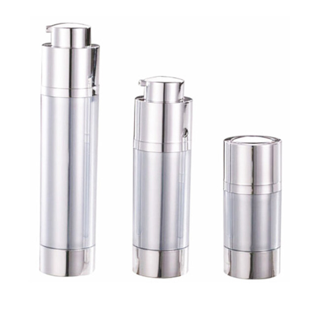 15ml 30ml 50ml Silver Rotary Cosmetic Bottle Packaging for Skin Care