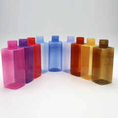 hot sale 4oz bottles with pump plastic square pet luxury plastic bottle