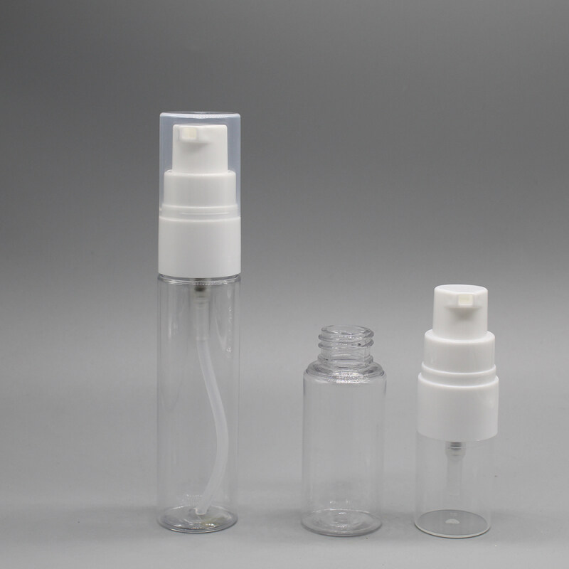 30ml Plastic Round Clear Cosmetic Lotion Pump Bottle Container