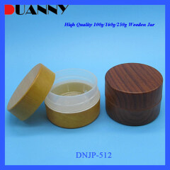 Wood grain PP cream round jar DNJP-512