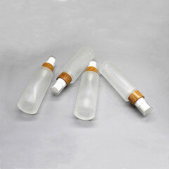 60ml Frosted Glass Lotion Bottle Spray Wood Shoulder Lotion Bottle