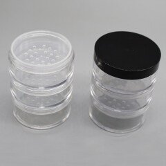 35g Stackable Wide Mouth Cosmetic Clear Loose Powder Jar with Net