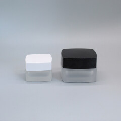 20g Mini Glass Square Empty Cosmetic Cream Jar Container with Lid DNJB-511