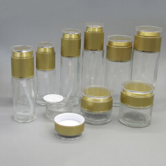 DNLB-508 Clear Glass  Lotion Bottle and Jar Set