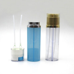 Duannypack new design 30mlx2 50mlx2 75mlx2 Clear Round Double Chamber Plastic Bottle for 2 Kinds Lotions