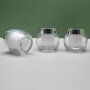 DNJB-513E 50g ball shape clear refillable glass double wall jar refill glass cosmetic jar
