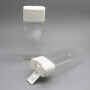 200ml Square Clear Shampoo PET Bottle with White Flip Top Cap