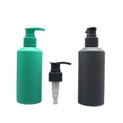 Eco Friendly 100ml 150ml 200ml 300ml 500ml Green PET Plastic Hair Product Cosmetic Containers with Pump