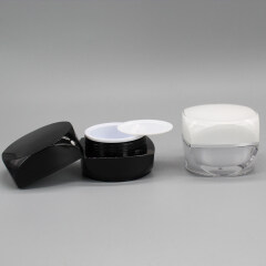 DNJA-529 Square Acrylic Plastic Cosmetic Cream Jar