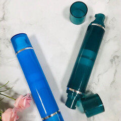 New Design 2 in 1 blue glossy luxury slim double head empty foundation airless bottle