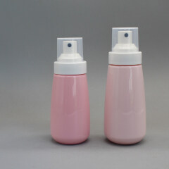 Custom 60ml 100ml 120ml Round Pink PET Plastic Fine Mist Spray Bottle for Skin Care