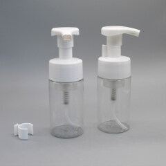 170ml Clear Plastic PET Round Cosmetic Foam Pump Bottle for Skin Care